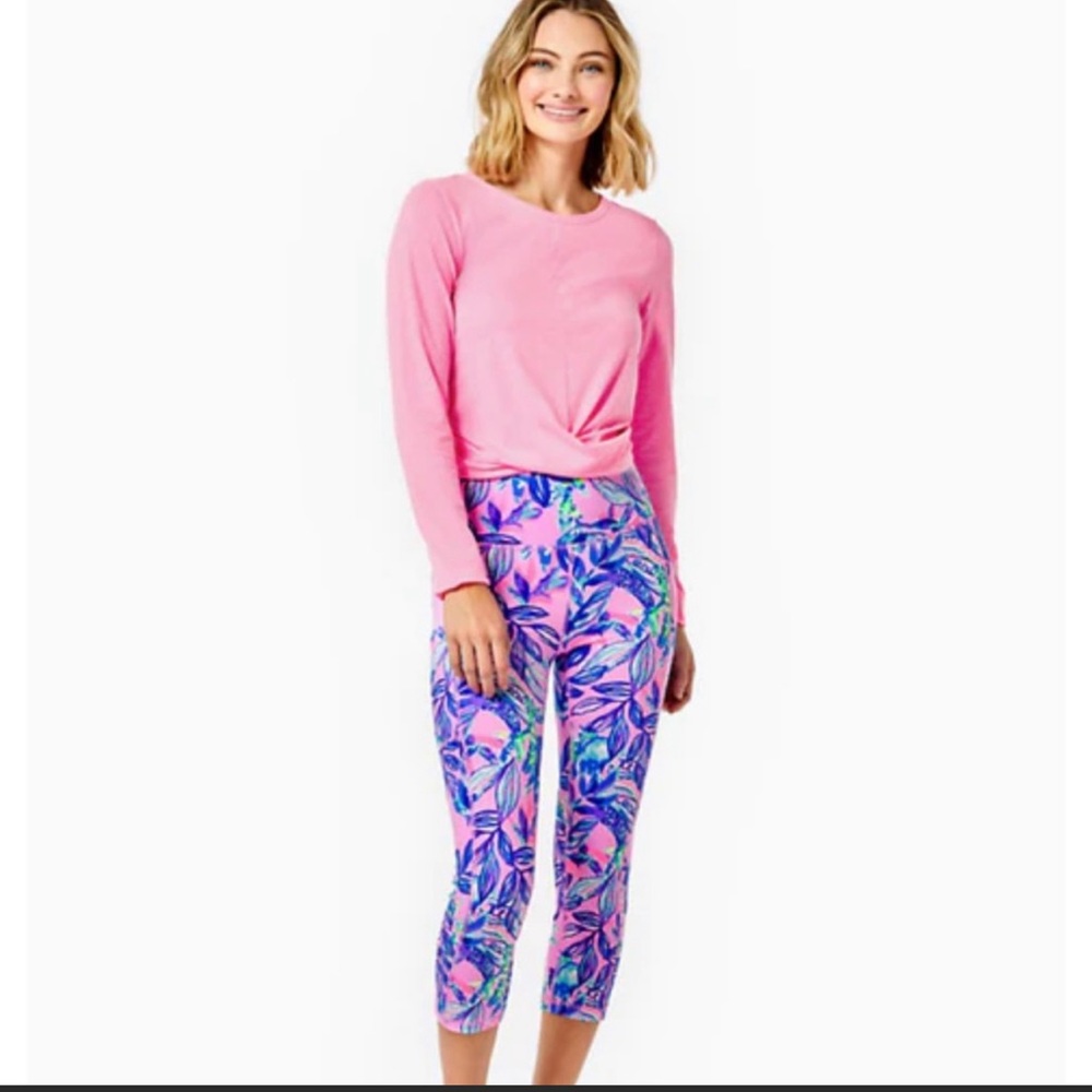Lilly Pulitzer Luxletic Weekender Crop Legging Pant Just a Lil Jelly Pink XS